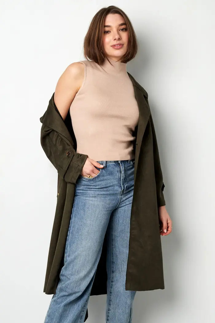 Ärmelloses Top mit turtle Neck S-L in drei Farben