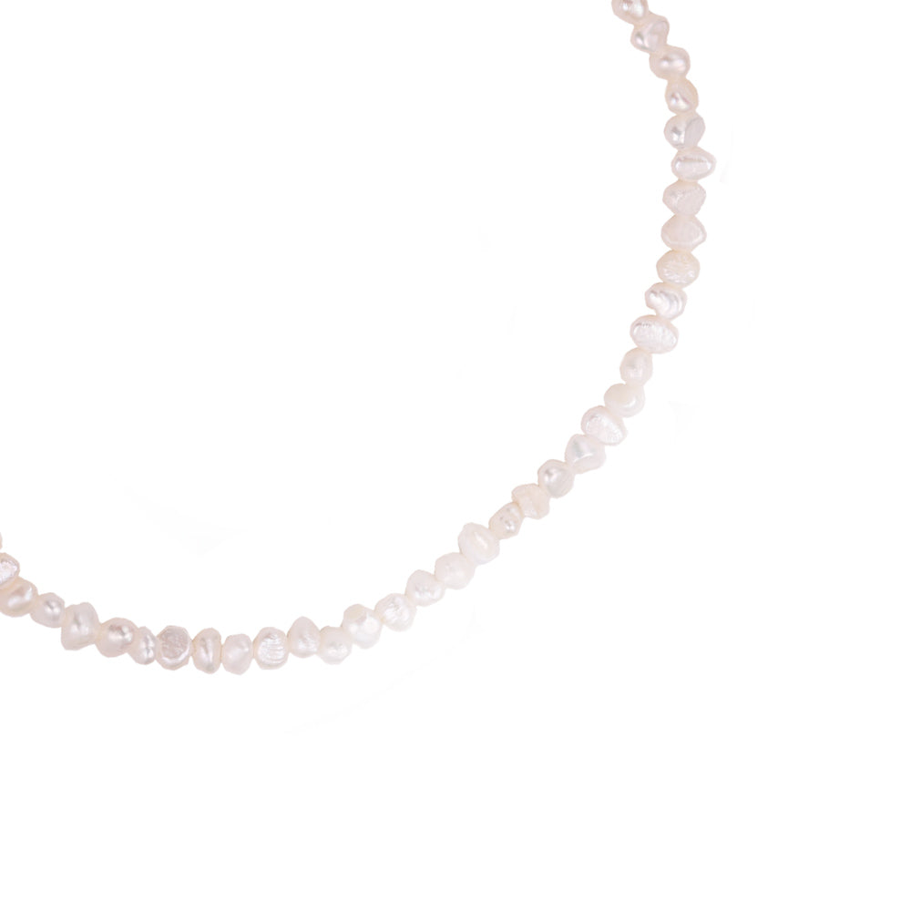 Halskette "Rugged Line of Pearls" Edelstahl 14K vergoldet in zwei Farben