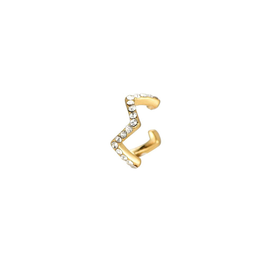 Ear Cuff "Saw Wave" Edelstahl 14K vergoldet in zwei Farben