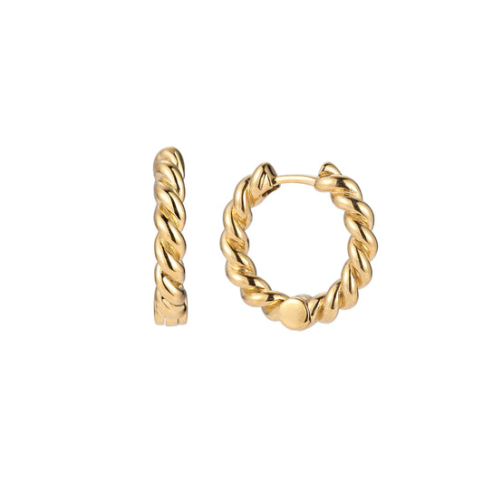 Creolen "Neatly Twisted Braid" Edelstahl 14K vergoldet