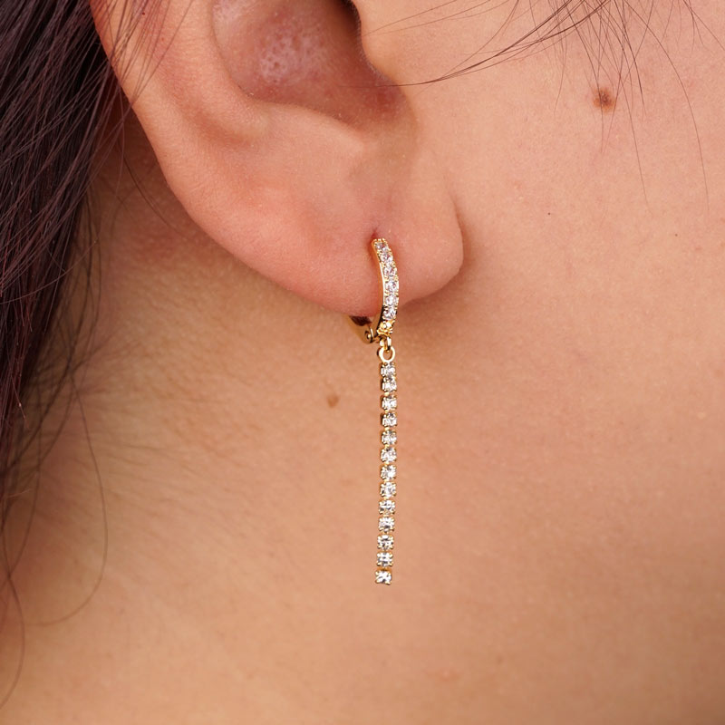 Ohrringe "Diamond Slither Hoop" 14K vergoldet in zwei Farben