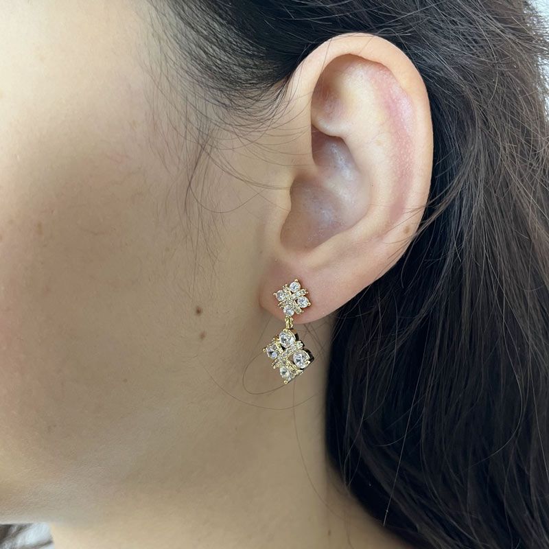 Ohrringe "Constricted Diamond Stars" 14K vergoldet in zwei Farben