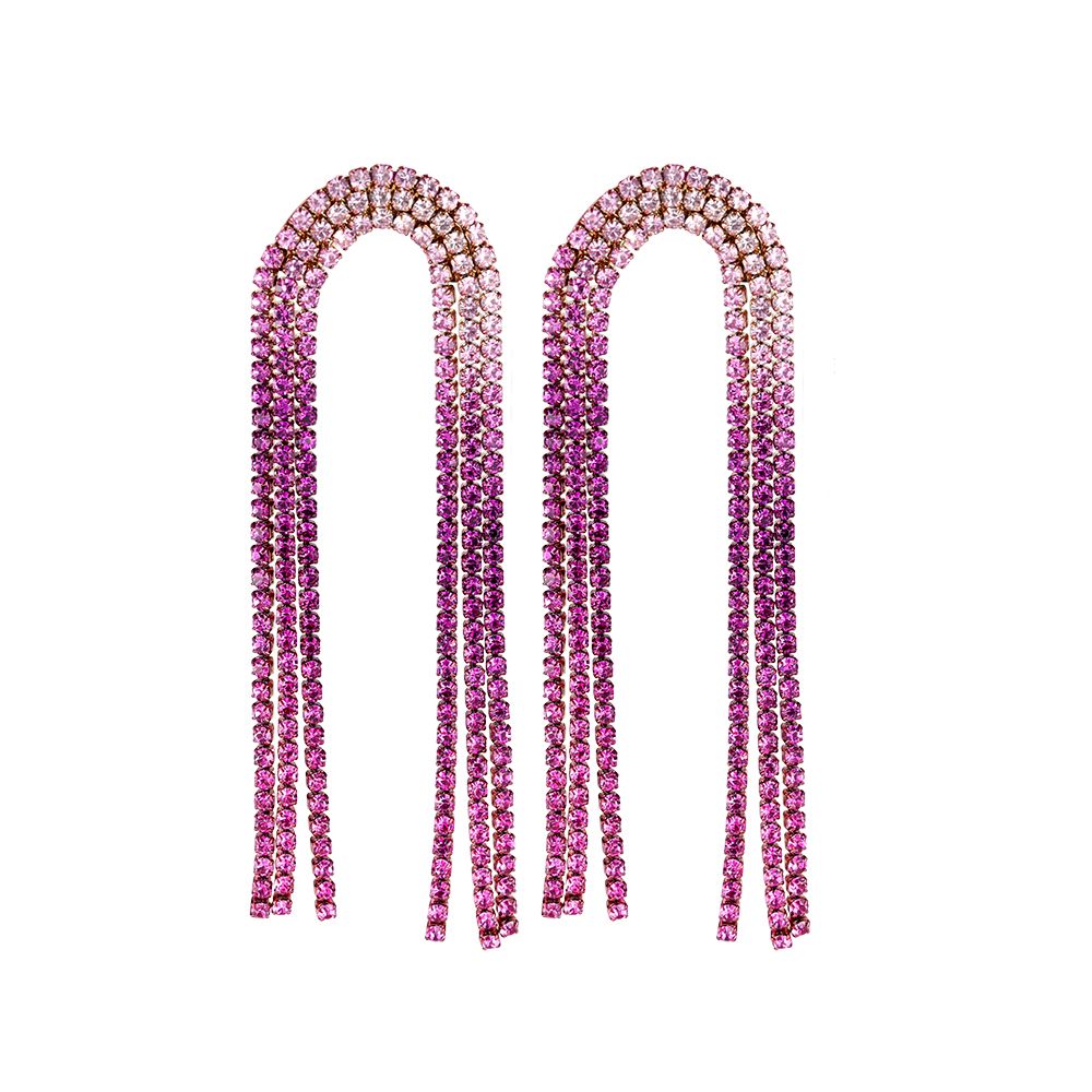 Ohrringe "Pink Gradient Curve" Edelstahl 14K vergoldet