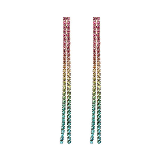 Ohrringe "Rainbow Diamond Trail" Edelstahl 14K vergoldet