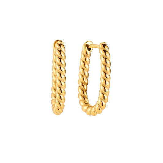 Ohrringe "Gold Rope" Edelstahl 14K vergoldet