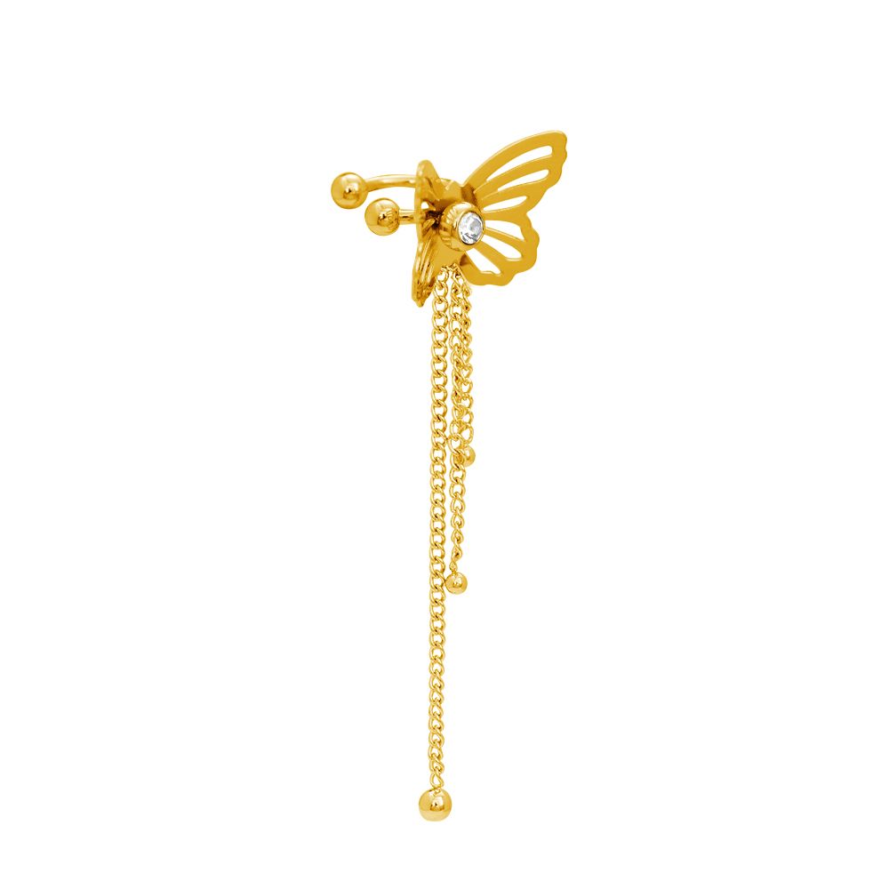 Earcuff "Shadow Butterfly" Edelstahl 14K vergoldet in zwei Farben