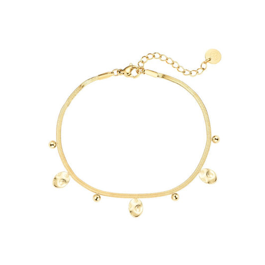 Armband "Bubbling Circles Smooth" Edelstahl 14K vergoldet in zwei Farben