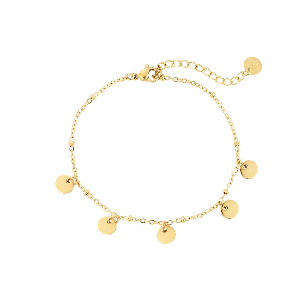 Armband "Flat Mirror Disc" Edelstahl 14K vergoldet