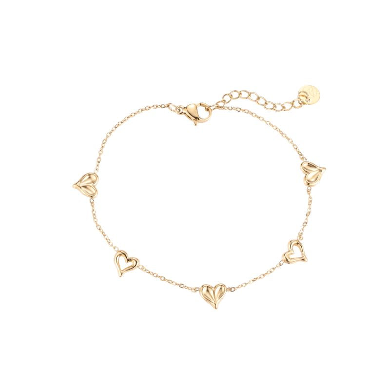 Armband "Heart Bubbles" Edelstahl 14K vergoldet in zwei Farben