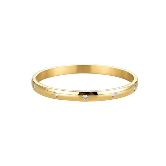 Armreif "Shimmer Edge" Edelstahl 14K vergoldet