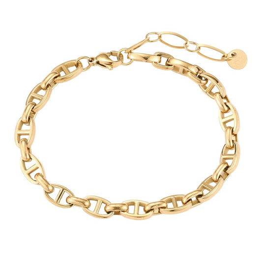 Armband "Thick Nose Chain" Edelstahl 14K vergoldet in zwei Farben