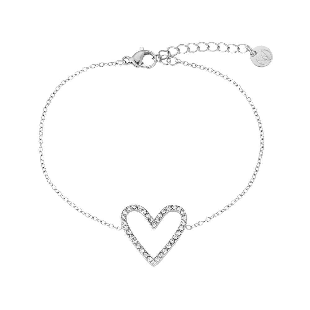 Armband "Bigger Shining Heart" Edelstahl 14K vergoldet in zwei Farben