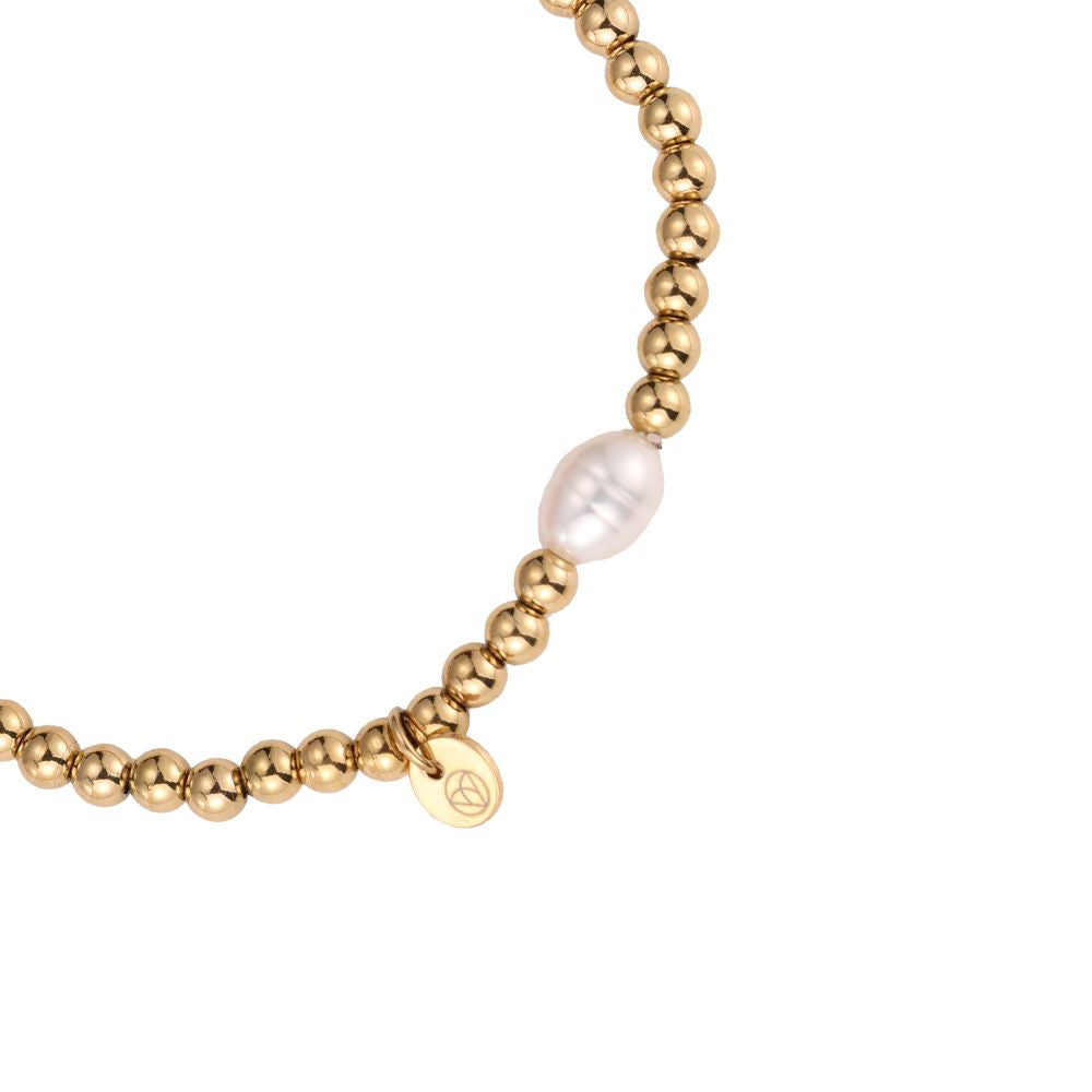 Armband "Pearl Love" Edelstahl 14K vergoldet in zwei Farben