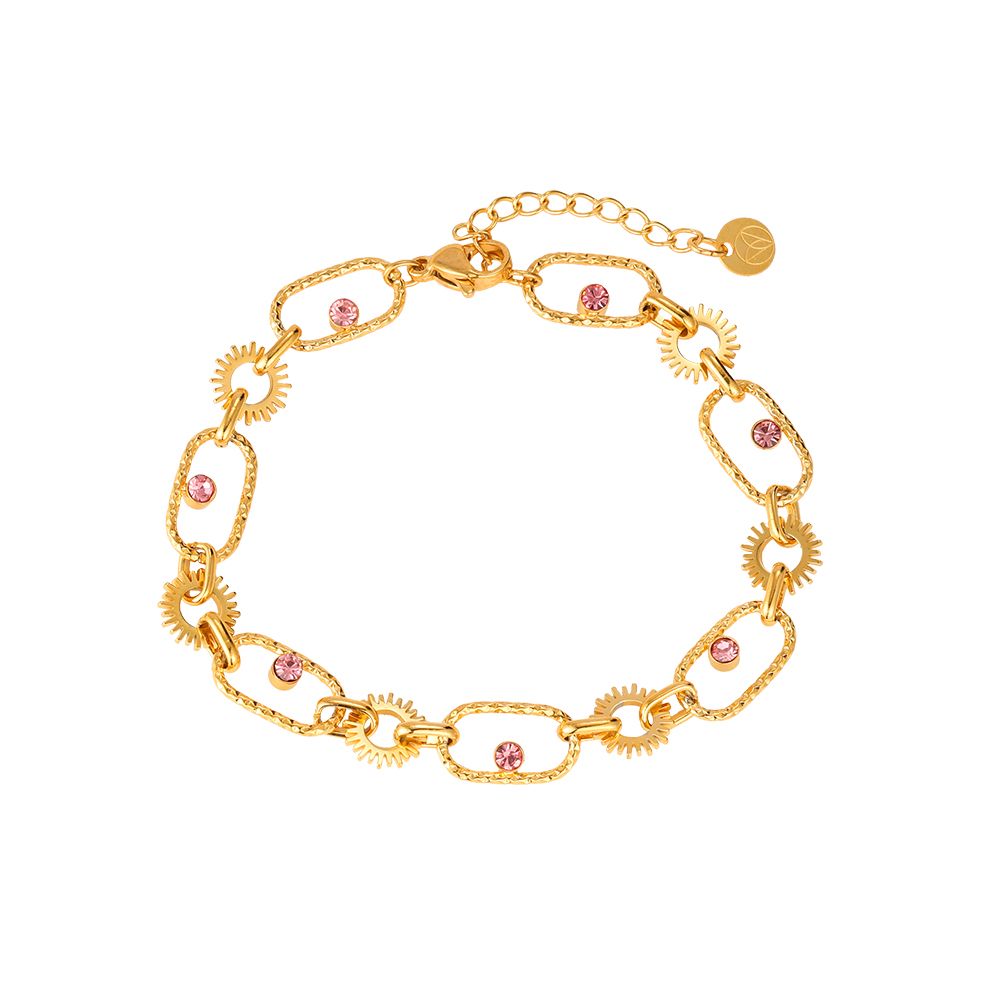 Armband "Sonne Und Liebe" Edelstahl 14K vergoldet