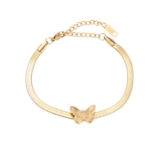 Armband "Mini Butterfly" Edelstahl 14K vergoldet