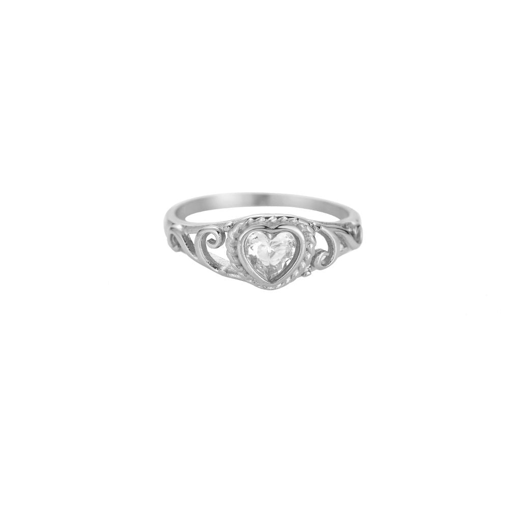 Ring "Deeply Entangled Heart" Edelstahl 14K vergoldet in zwei Farben