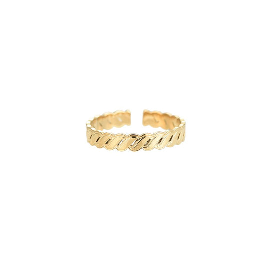 Ring "Smooth Classic Braid" Edelstahl 14K vergoldet in zwei Farben