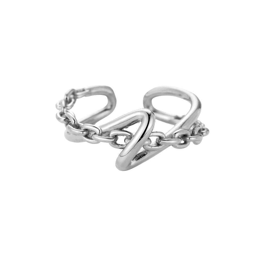 Ring "Chained Contortion" Edelstahl 14K vergoldet in zwei Farben