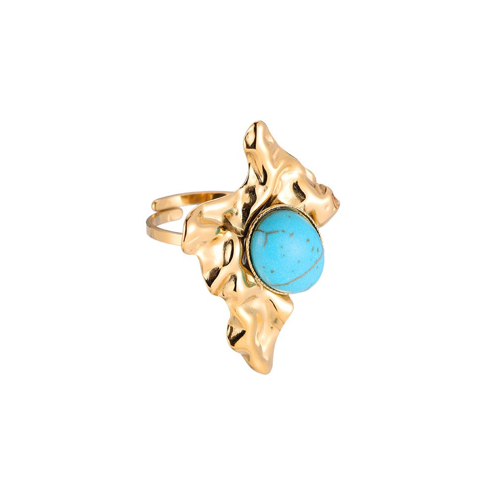 Ring "Turquoise" Edelstahl 14K vergoldet