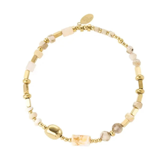 Armband "Pearl Mix" Edelstahl 18K vergoldet in drei Farben