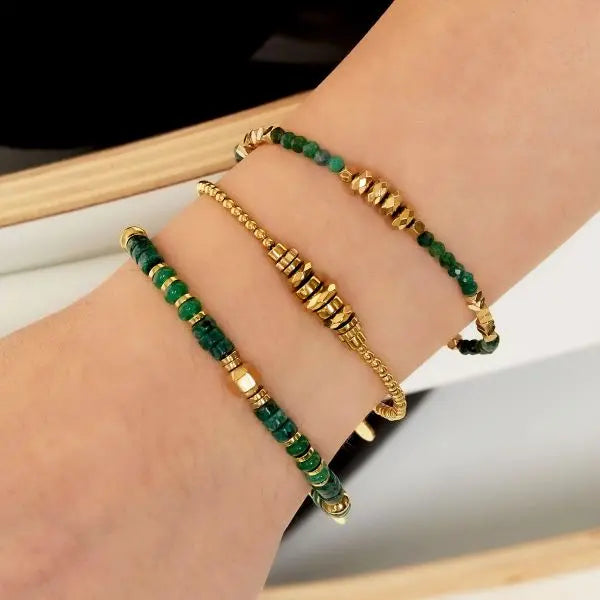 Armband "Golden Stones" Edelstahl 18K vergoldet