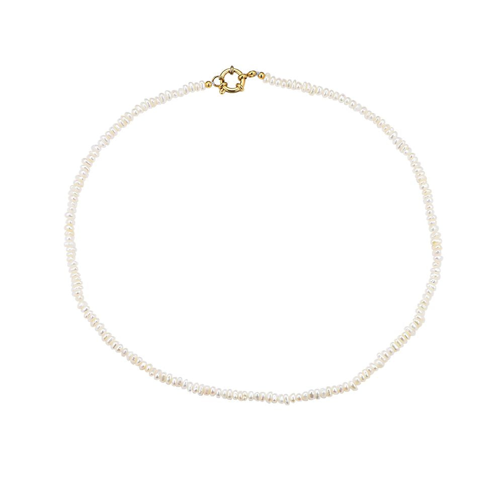 Halskette "Ivory" Edelstahl 14K vergoldet