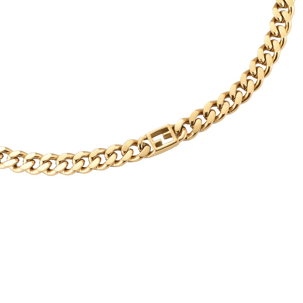 Halskette "Find Flat Chain" Edelstahl 14K vergoldet
