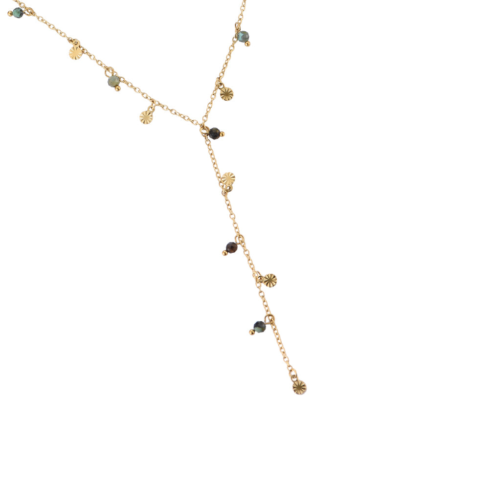Halskette "Y-Chain Interstellar" Edelstahl 14K vergoldet in zwei Farben