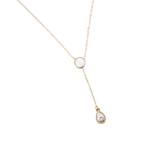 Halskette "Moon Drop" Edelstahl 14K vergoldet