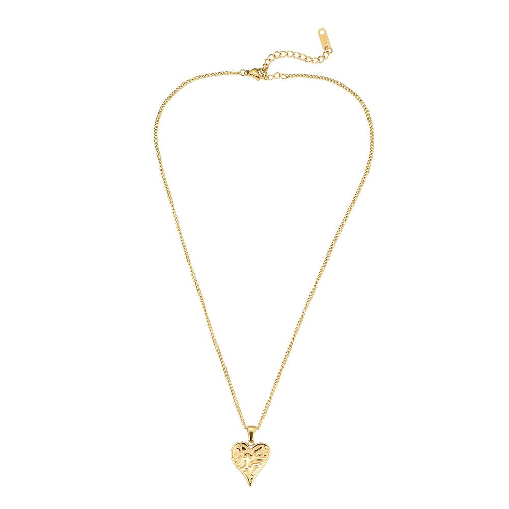 Halskette "Fluid Heart" Edelstahl 14K vergoldet