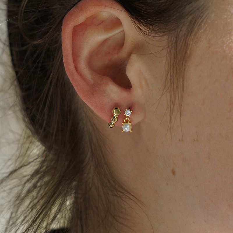 Ohrringe "Sibi Pearl" 14K vergoldet in zwei Farben