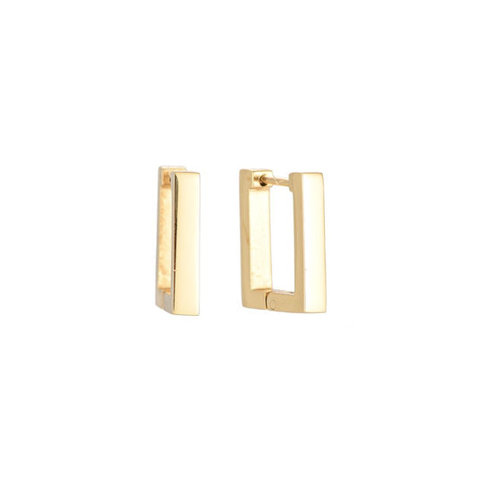 Ohrringe "Small Glossy Square" Edelstahl 14K vergoldet in zwei Farben