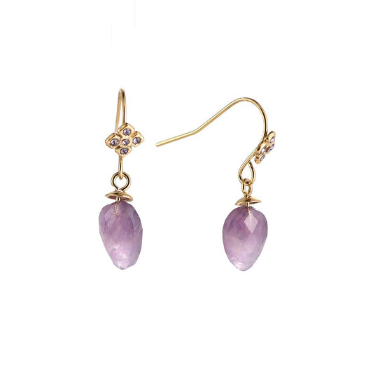 Ohrringe "Purple Deepsoul" Edelstahl 14K vergoldet