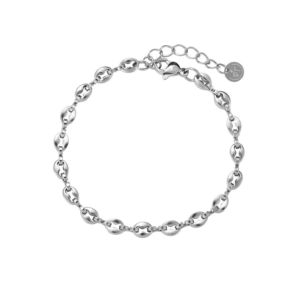 Armband "Simple Round Chain" Edelstahl 14K vergoldet in zwei Farben