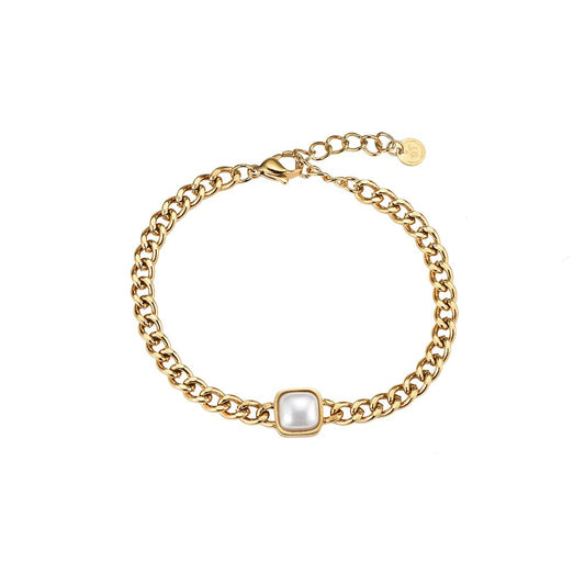 Armband "Osini Square" Edelstahl 14K vergoldet