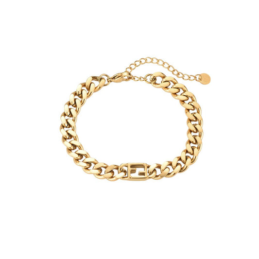 Armband "Find Flat Chain" Edelstahl 14K Vergoldet