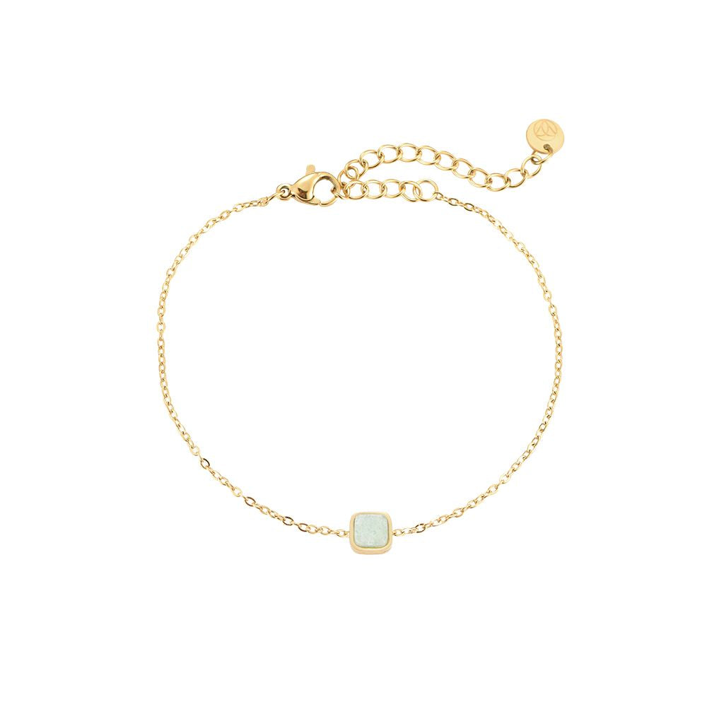 Armband "Mint Stone" Edelstahl 14K vergoldet