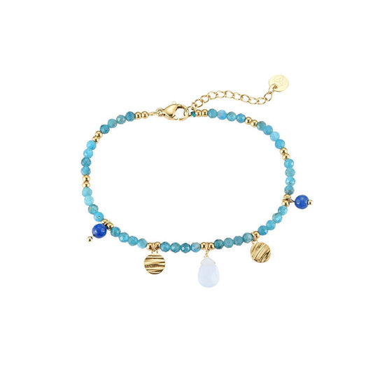 Armband "Blue Lake" Edelstahl 14K vergoldet