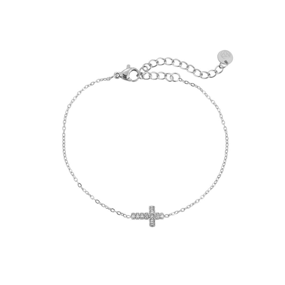 Armband "Simple Shining Cross" Edelstahl 14K vergoldet in zwei Farben