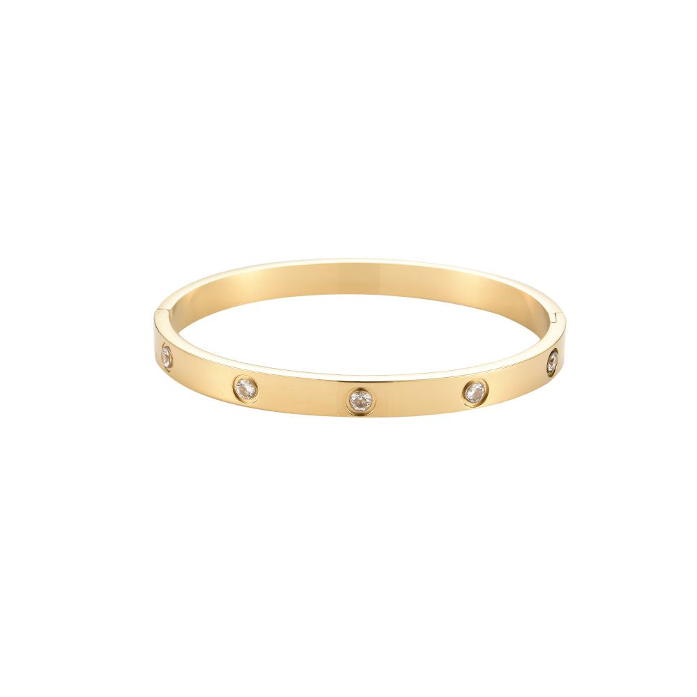 Armreif "Love III" Edelstahl 14K vergoldet