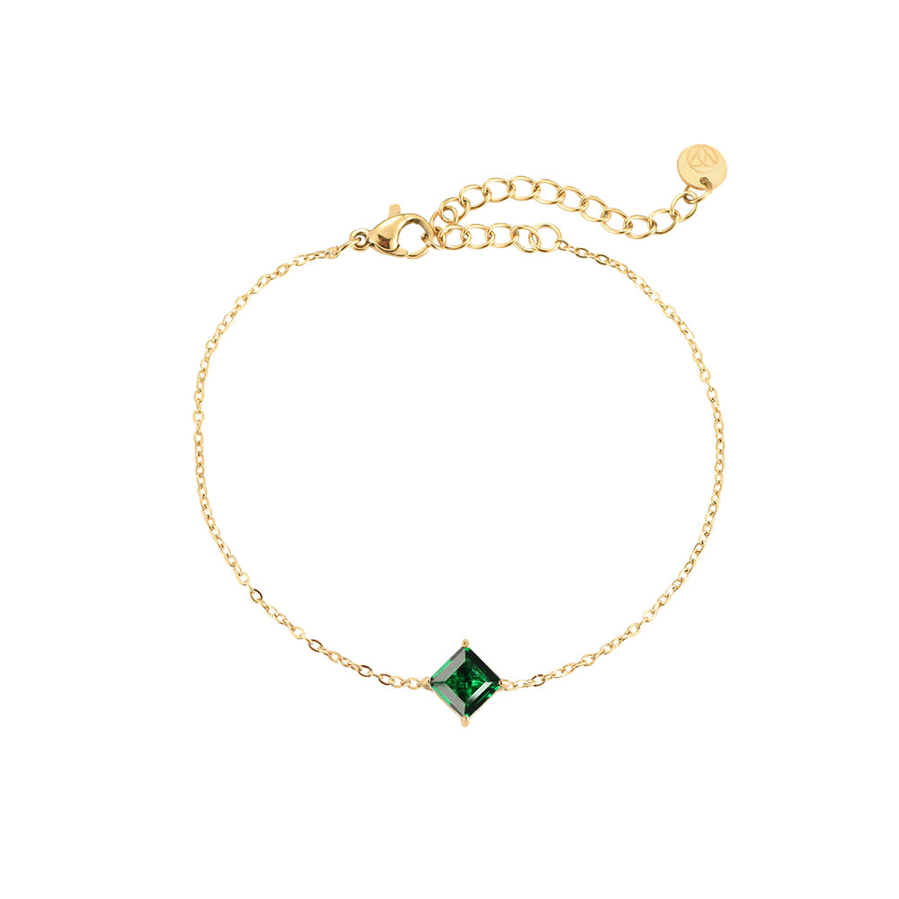 Armband "Sydie Square Cube" Edelstahl 14K vergoldet in drei Farben