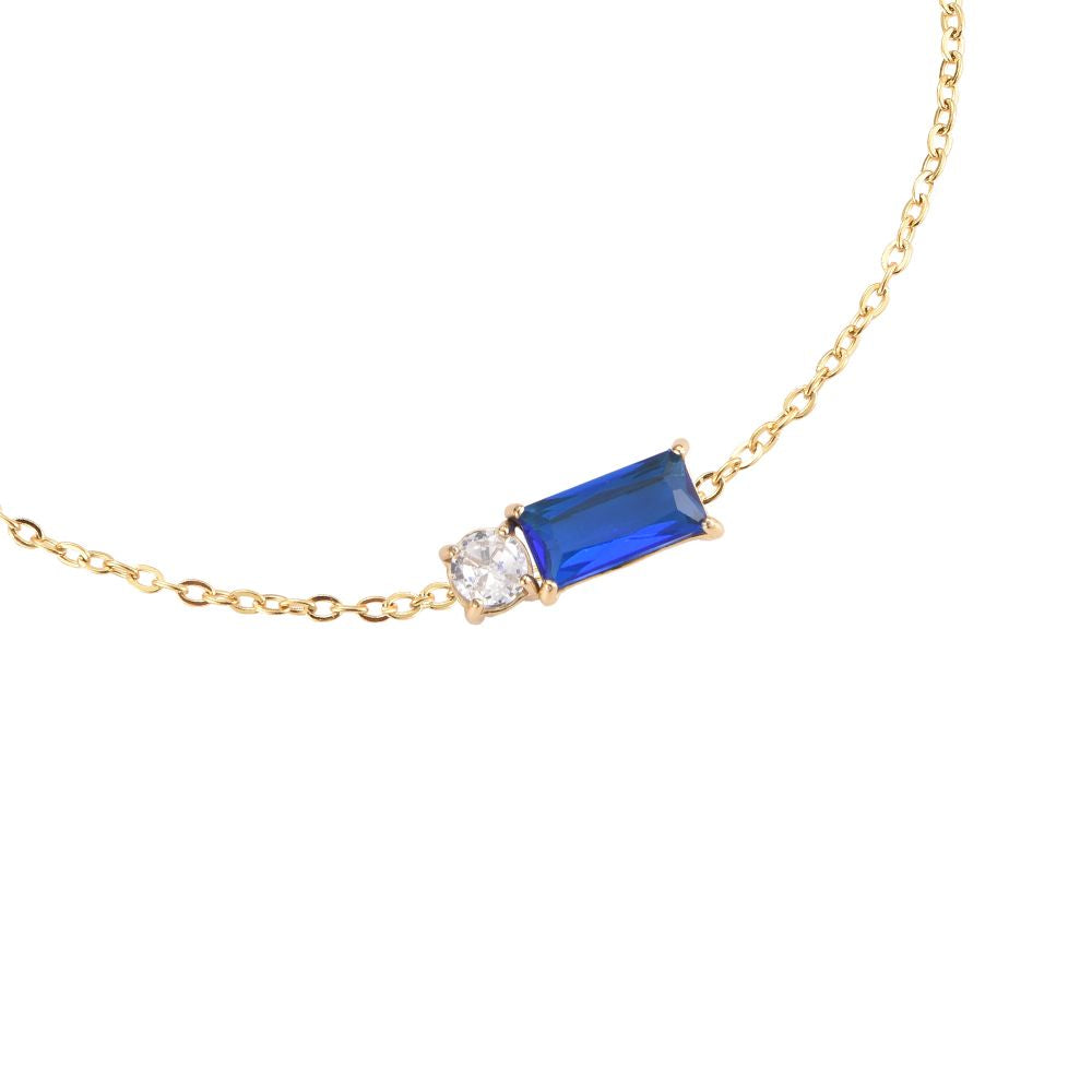 Armband "Blue Iris Diamond" Edelstahl 14K vergoldet