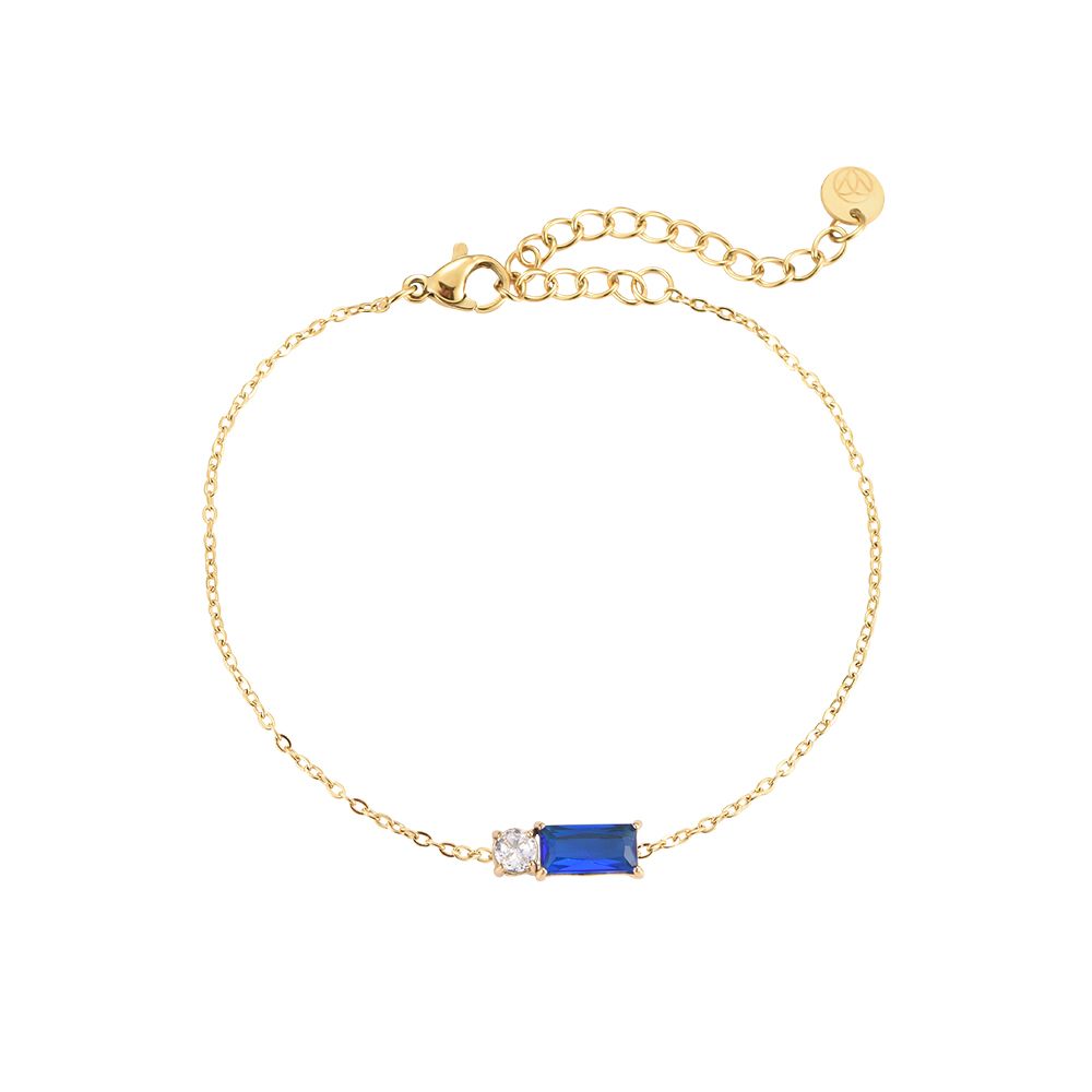 Armband "Blue Iris Diamond" Edelstahl 14K vergoldet