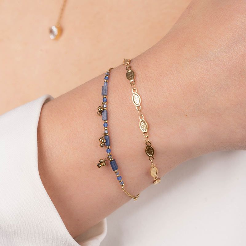 Armband "Blue Water Trio" Edelstahl 14K vergoldet5