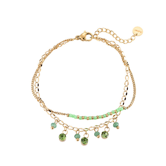 Armband "Dewdrops" Edelstahl 14K vergoldet