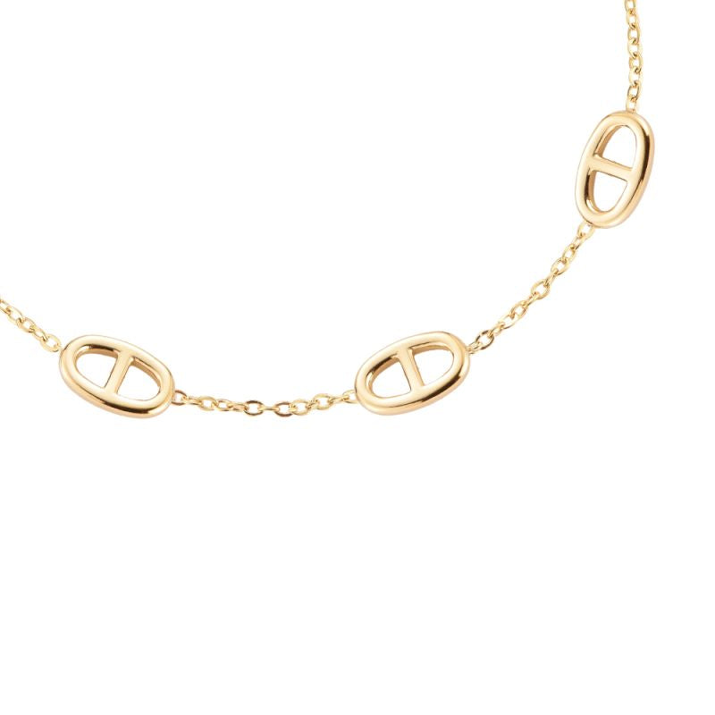 Armband "Multiple Nose Chain" Edelstahl 14K vergoldet in zwei Farben