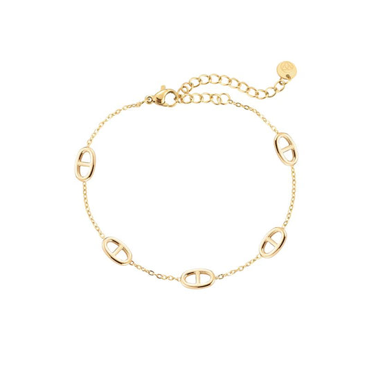 Armband "Multiple Nose Chain" Edelstahl 14K vergoldet in zwei Farben