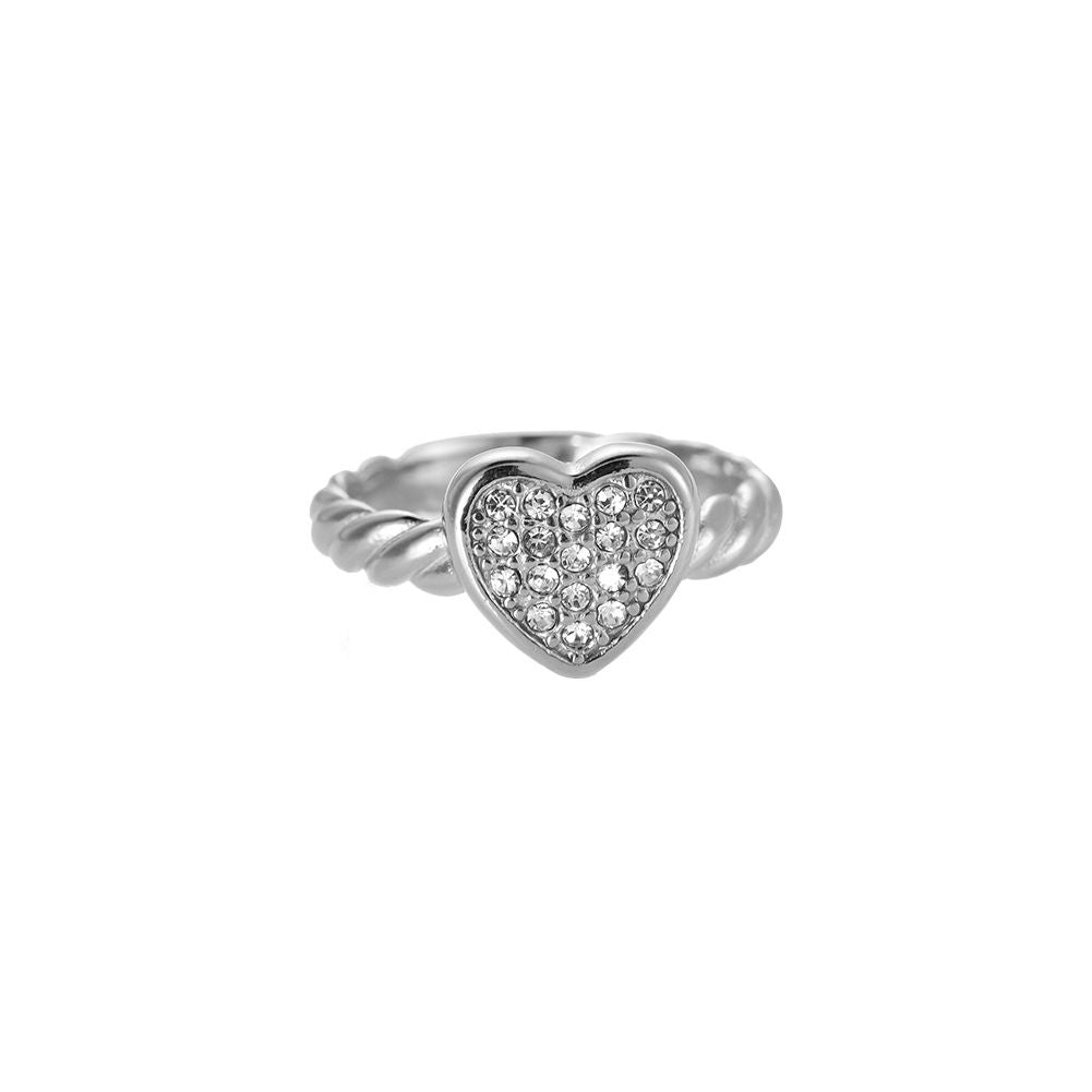 Ring "Dazzling Heart" Edelstahl 14K vergioldet in zwei Farben