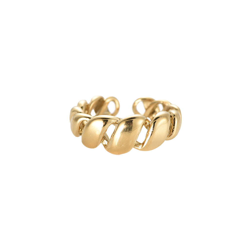 Ring "Allura Twist" Edelstahl 14K vergoldet verstellbar