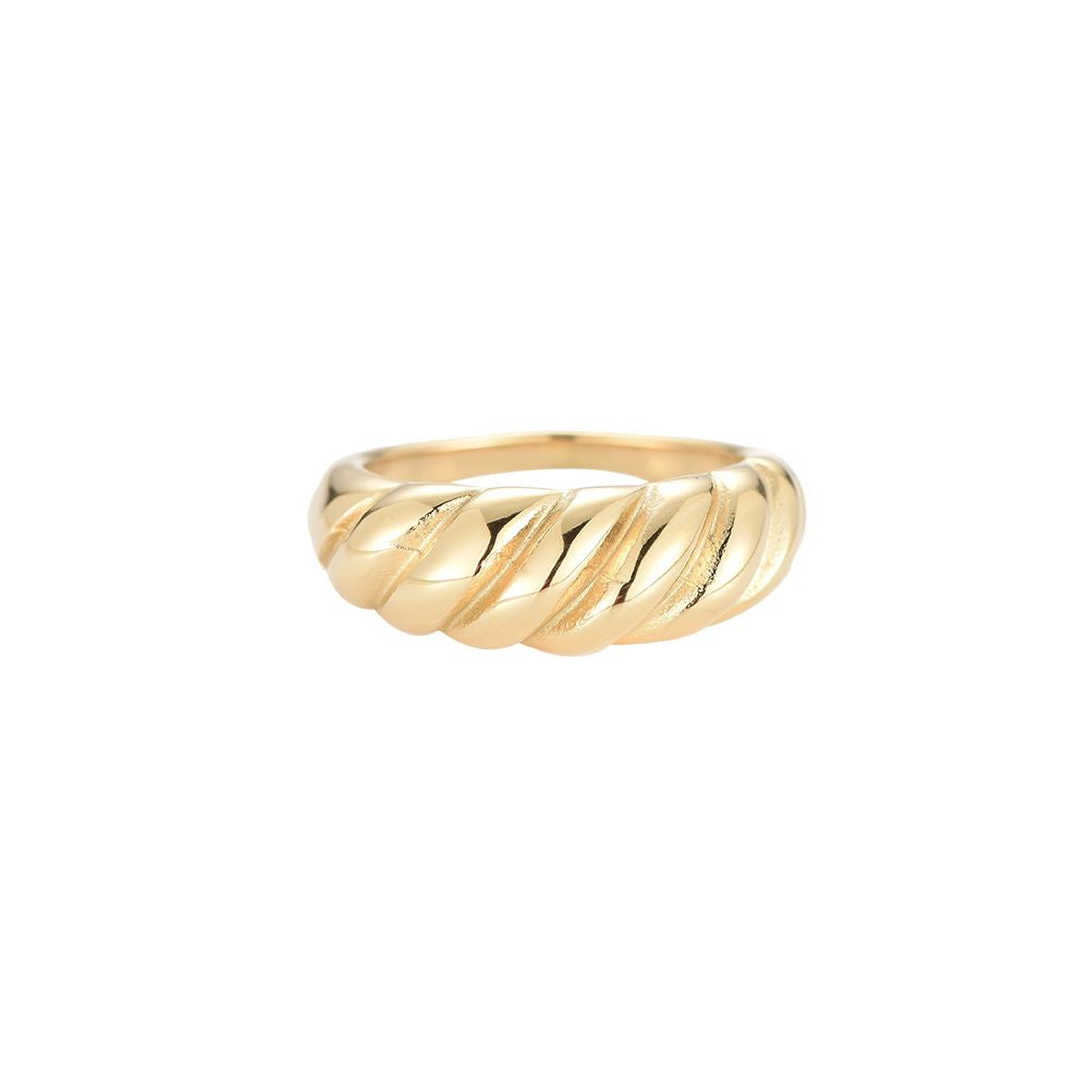 Ring "Chunky Twist" Edelstahl 14K vergoldet in zwei Farben